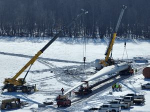 heartland wind farm components being delivered